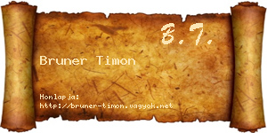 Bruner Timon névjegykártya